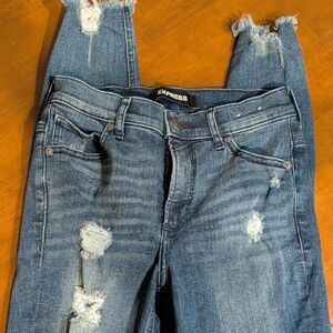 Express Women's Distressed Blue Jeans
